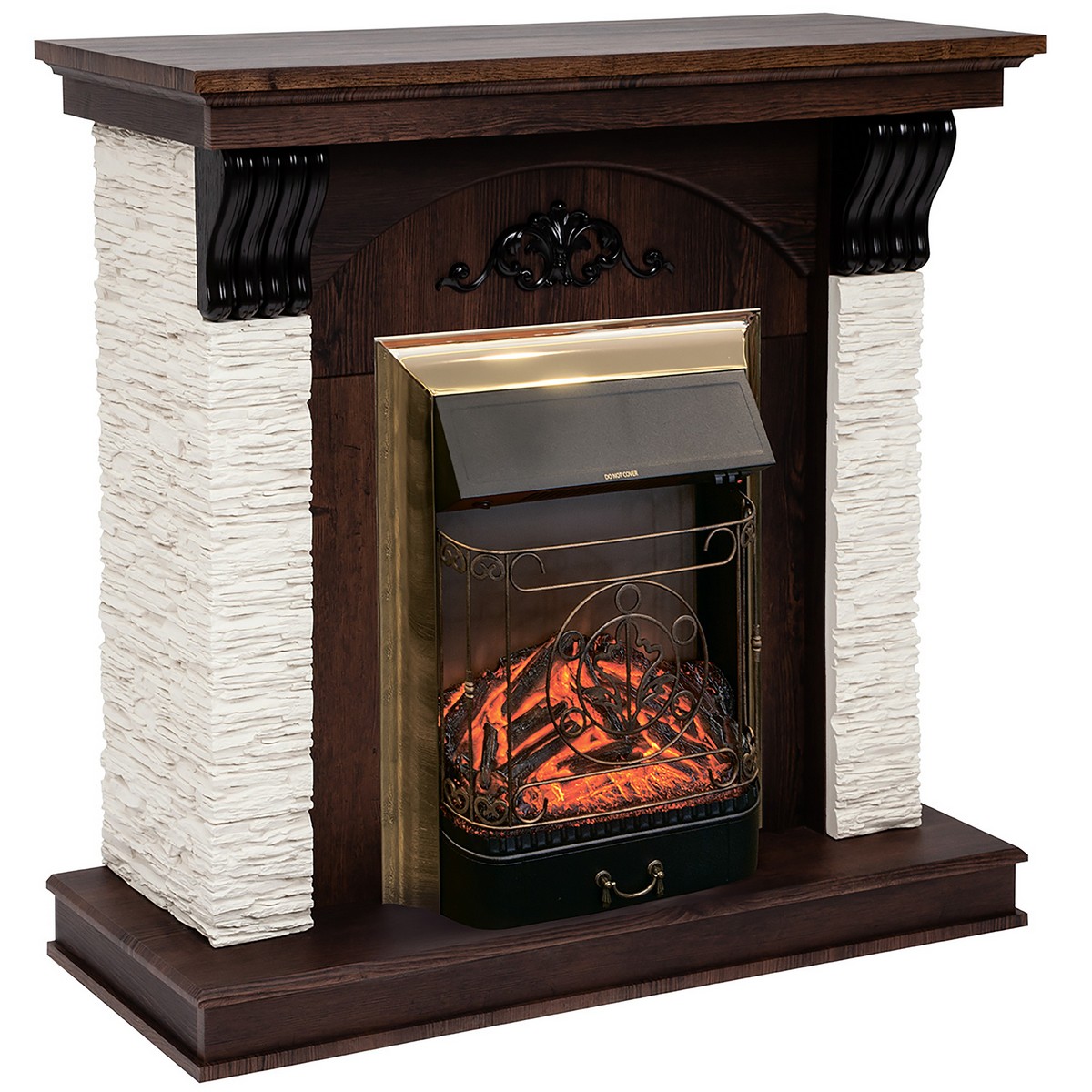 Электрокамин RealFlame  Corfino NT с очагом Majestic Lux Brass