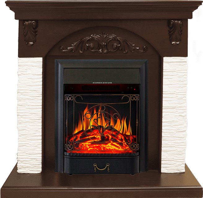 Каминокомплект Royal Flame  Bern Сланец мелкий белый / Темный дуб с очагом Majestic FX Black