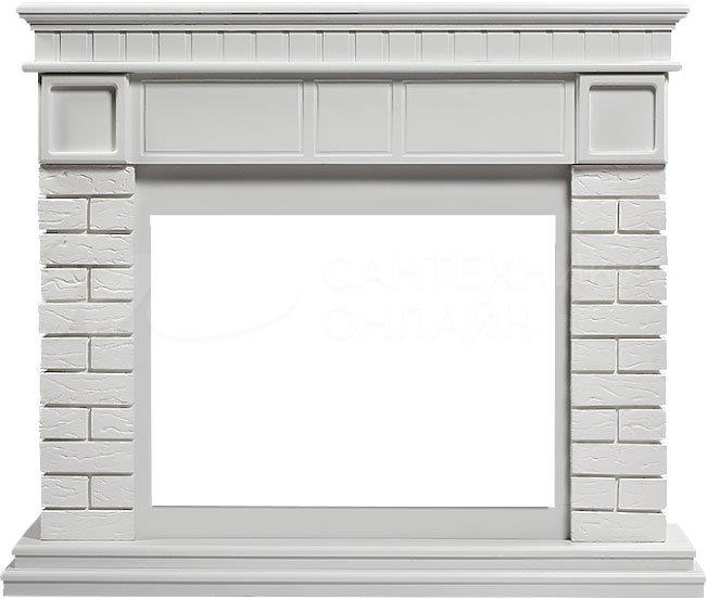 Портал Firelight Bricks 30U (угловой) камень белый, белая эмаль