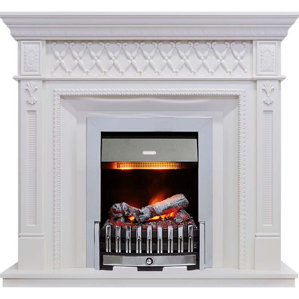 Каминокомплект Dimplex Alexandria - Белый дуб с очагом Danville Chrome FB2