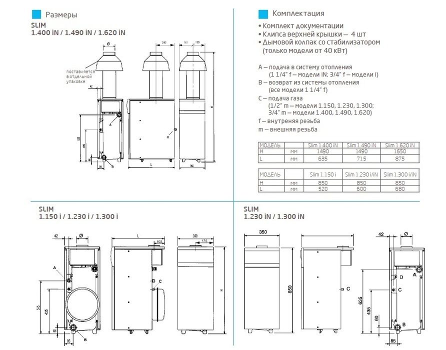 Напольный газовый котел Baxi SLIM 1.300iN 5E
