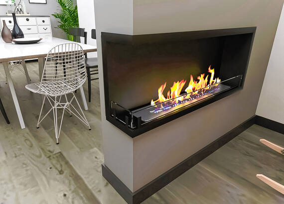 Встраиваемый биокамин Zefire Contour угловой 1100 левый (Estetic Flame)