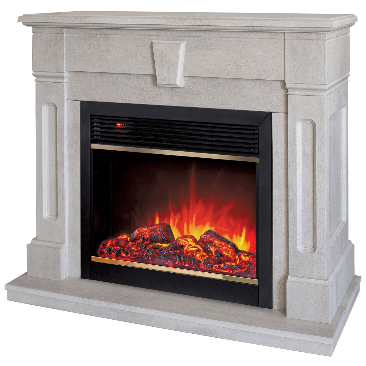 Электрокамин RealFlame  Kellie 25,5/26 WT с очагом Moonblaze Deluxe Brass