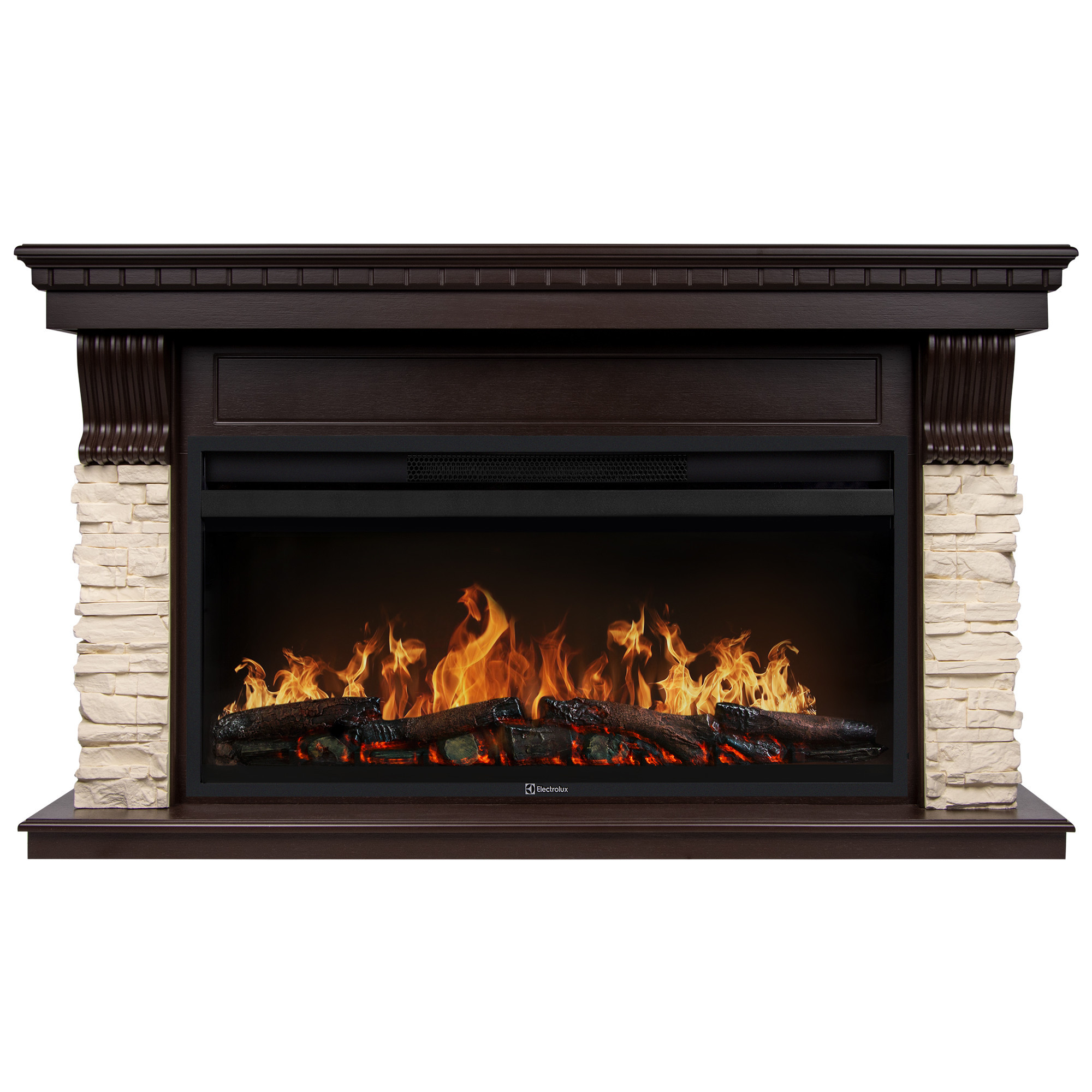 Портал Firelight Michigan 40 камень молочный, шпон темный дуб