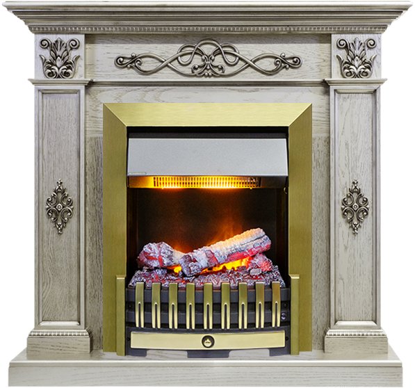 Каминокомплект Dimplex Derby - Old silver с очагом Danville Antique Brass FB2