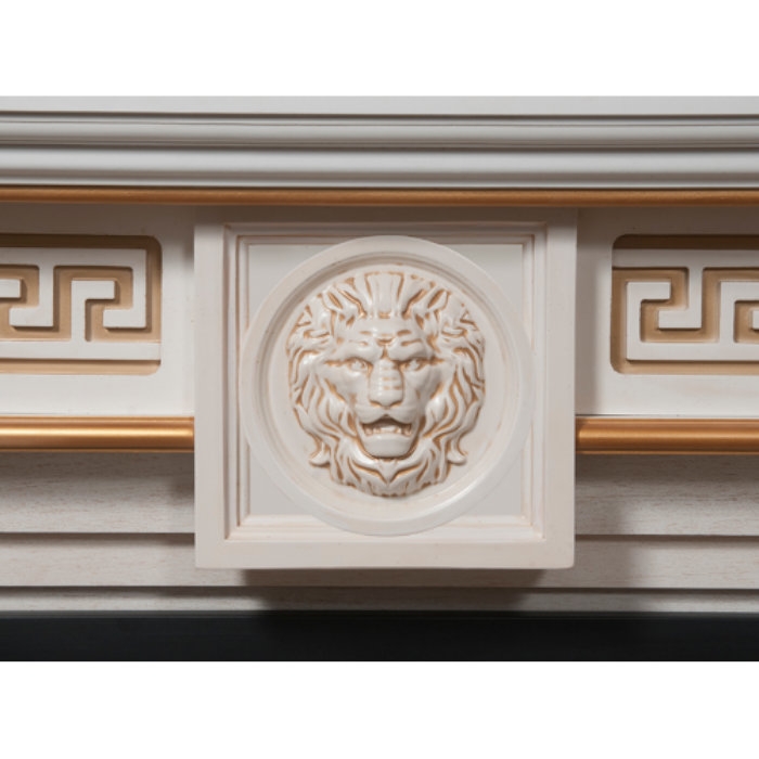 Каминокомплект Electrolux Vittoriano 26/30 с очагом EFP/P-3020LS белёный дуб с золотой патиной