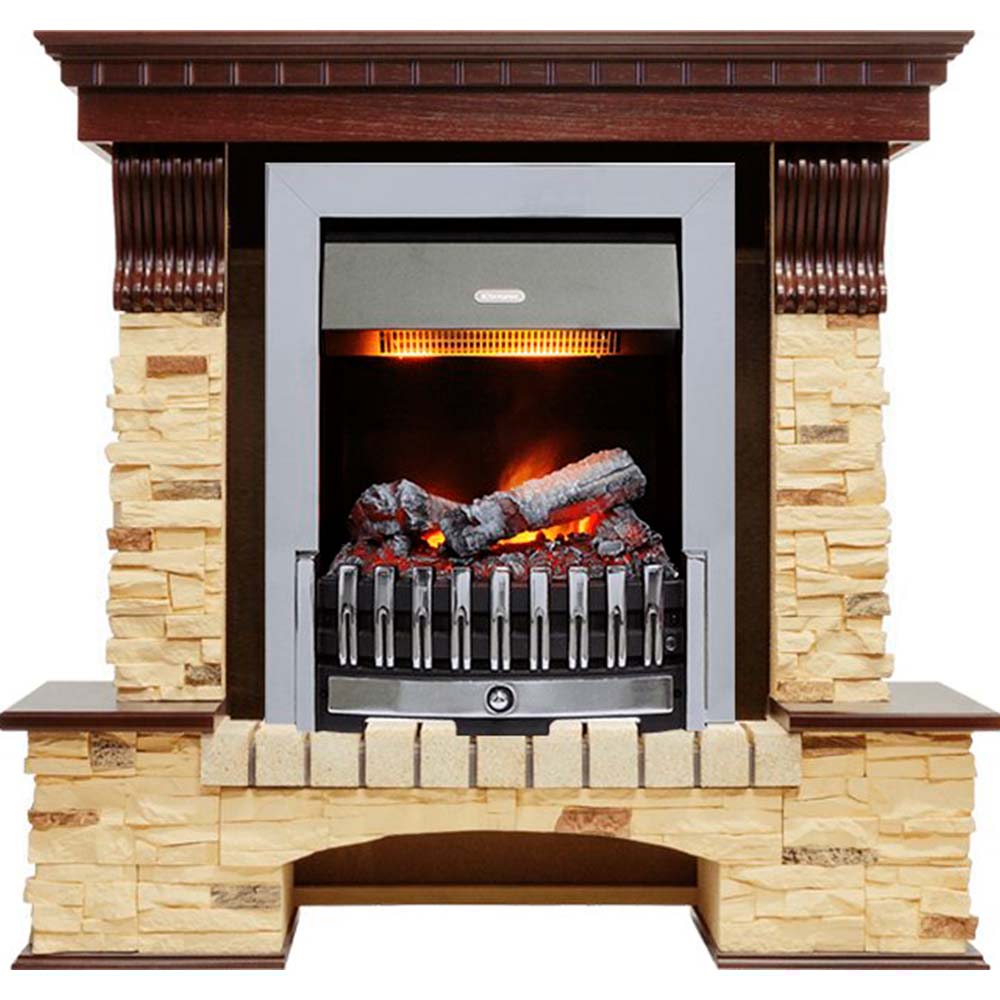 Каминокомплект Dimplex Pierre Luxe угловой - Темный дуб / Сланец (Высота 1005мм) с очагом Danville Chrome FB2