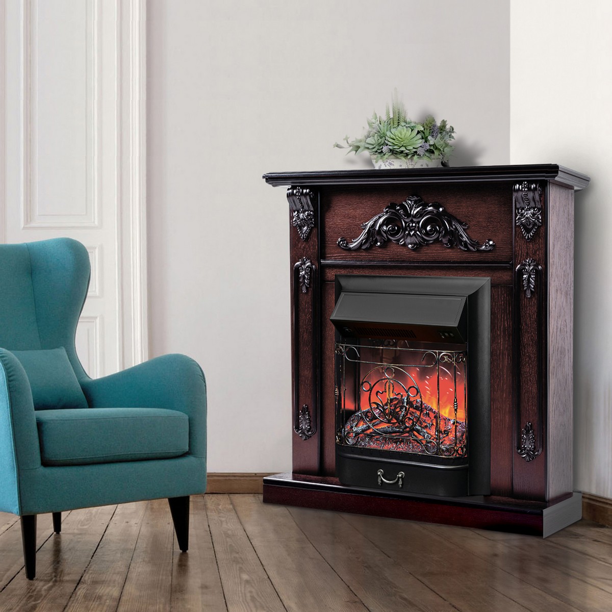 Электрокамин RealFlame  Anita Corner AO с очагом Majestic Lux Black