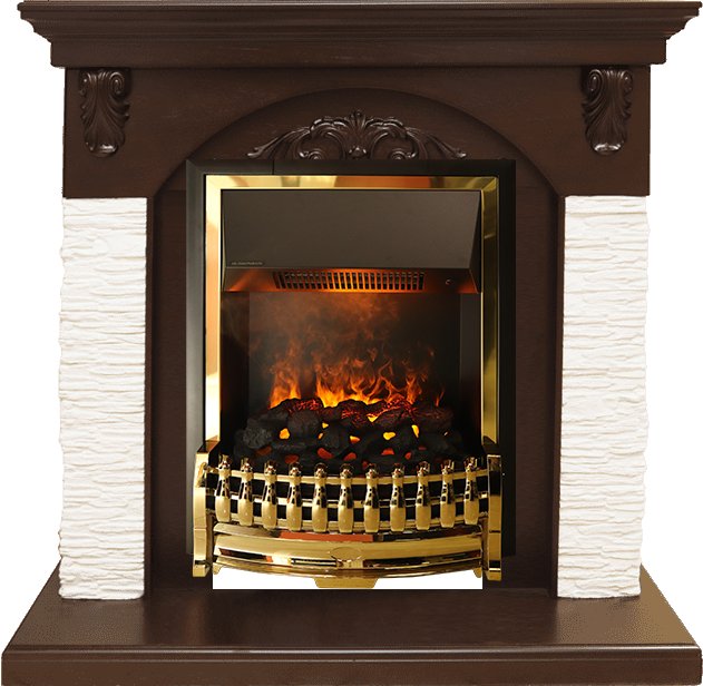 Каминокомплект Dimplex Bern Сланец мелкий белый / Темный дуб с очагом Atherton