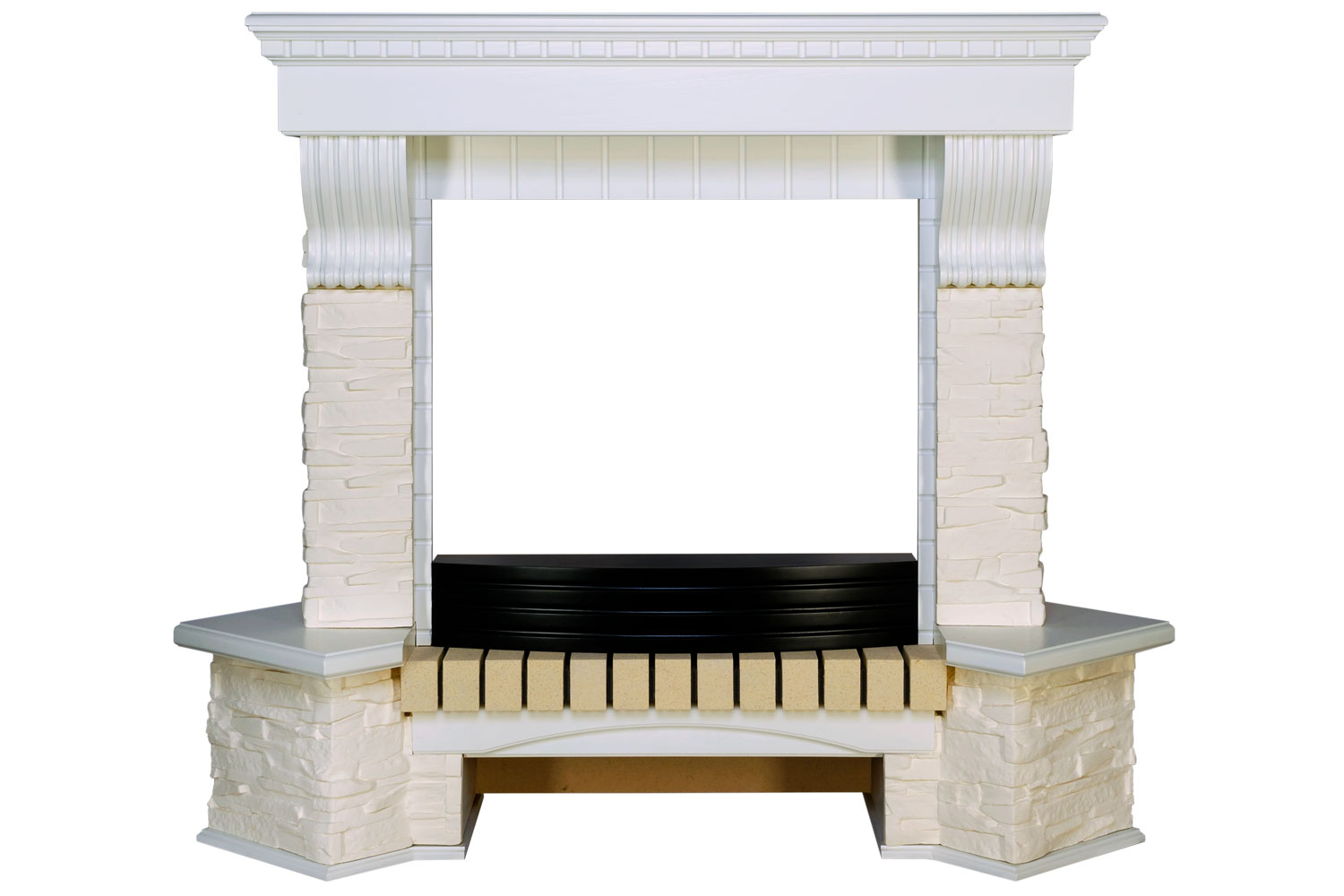 Каминокомплект Royal Flame  Pierre Luxe угловой - Белый / Сланец белый с очагом Dioramic 25 LED FX