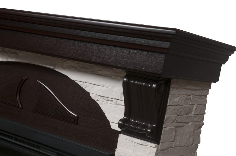 Каминокомплект Electrolux Pietra 26/30S с очагом EFP/P-3020LS камень белый, шпон венге