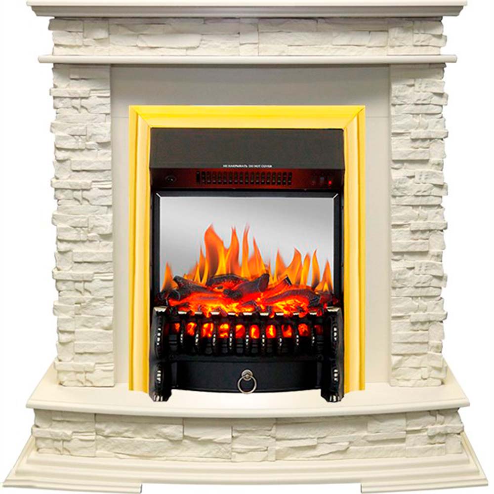 Каминокомплект Royal Flame  Luzern - Слоновая кость с очагом Fobos FX M Brass