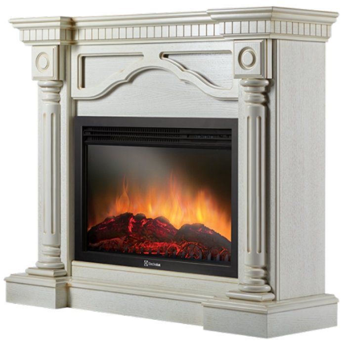 Каминокомплект Electrolux Rome 26/30 с очагом EFP/P-3020LS шпон белёный дуб