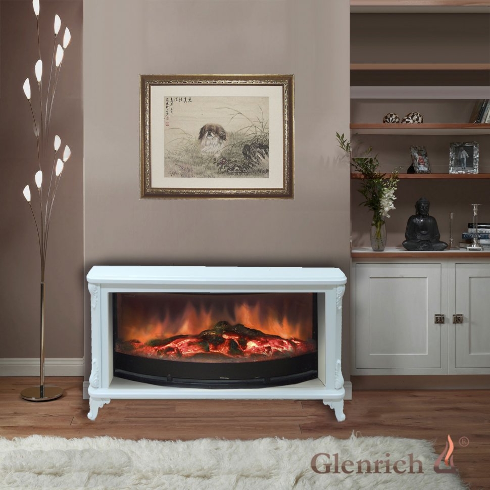 Каминокомплект Glenrich Версаль Rondo S86 мрамор белый