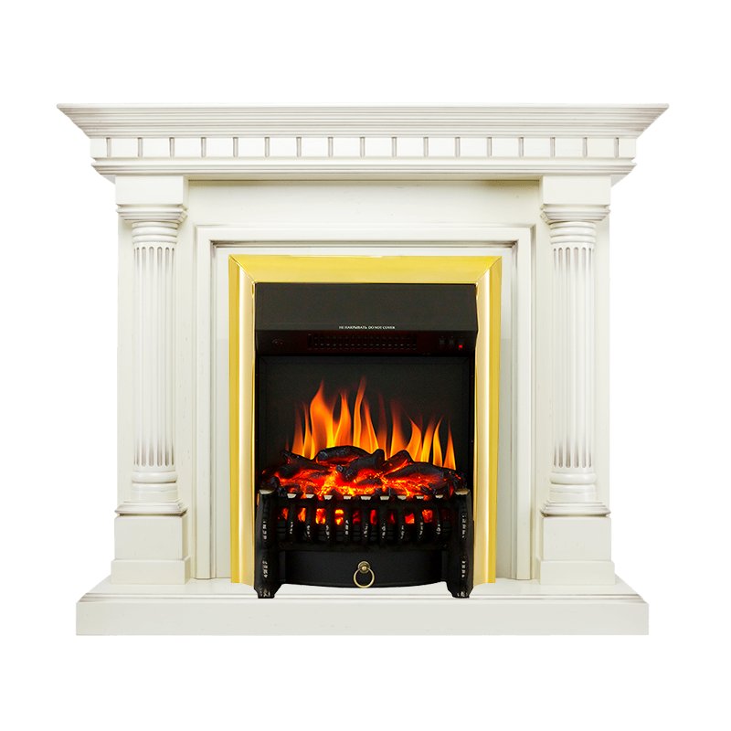 Каминокомплект Royal Flame  Dallas - Слоновая кость с патиной с очагом Fobos FX Brass