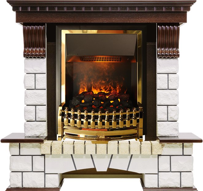Каминокомплект Dimplex Pierre Luxe - Темный дуб / Белый (Высота 1050мм) с очагом Atherton