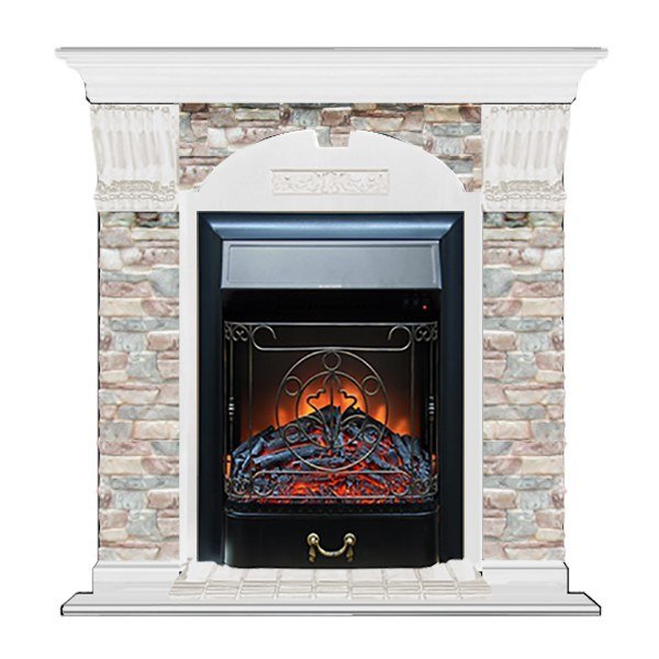 Каминокомплект Glenrich Арочный Грот цветной (Magestic)