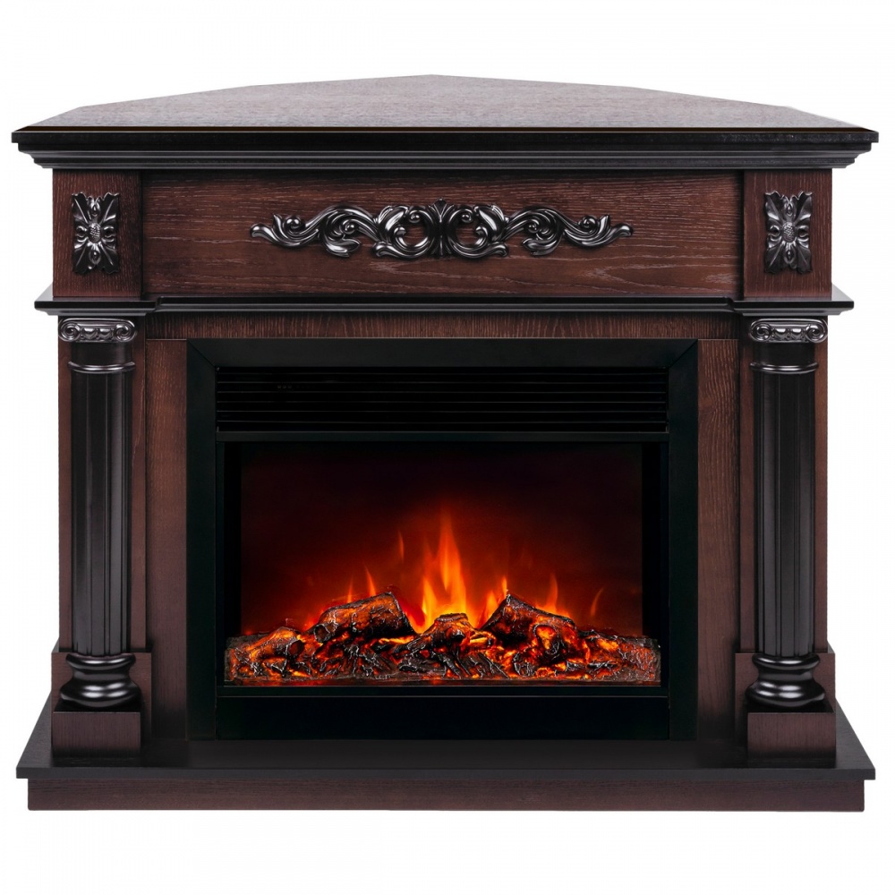 Электрокамин RealFlame  Silvia Corner 26 AO с очагом Moonblaze Deluxe Black