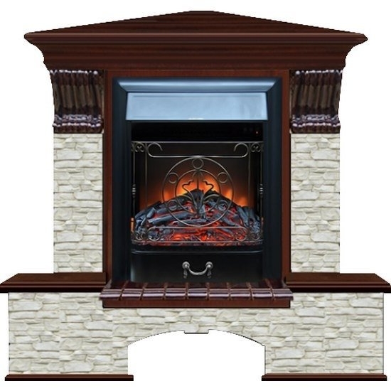 Каминокомплект Glenrich Бостон К угловой (Magestic black) дуб