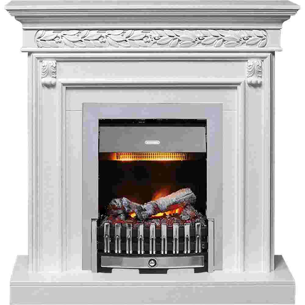 Каминокомплект Dimplex Valletta - Белый (Ширина 1040 мм) с очагом Danville Chrome FB2