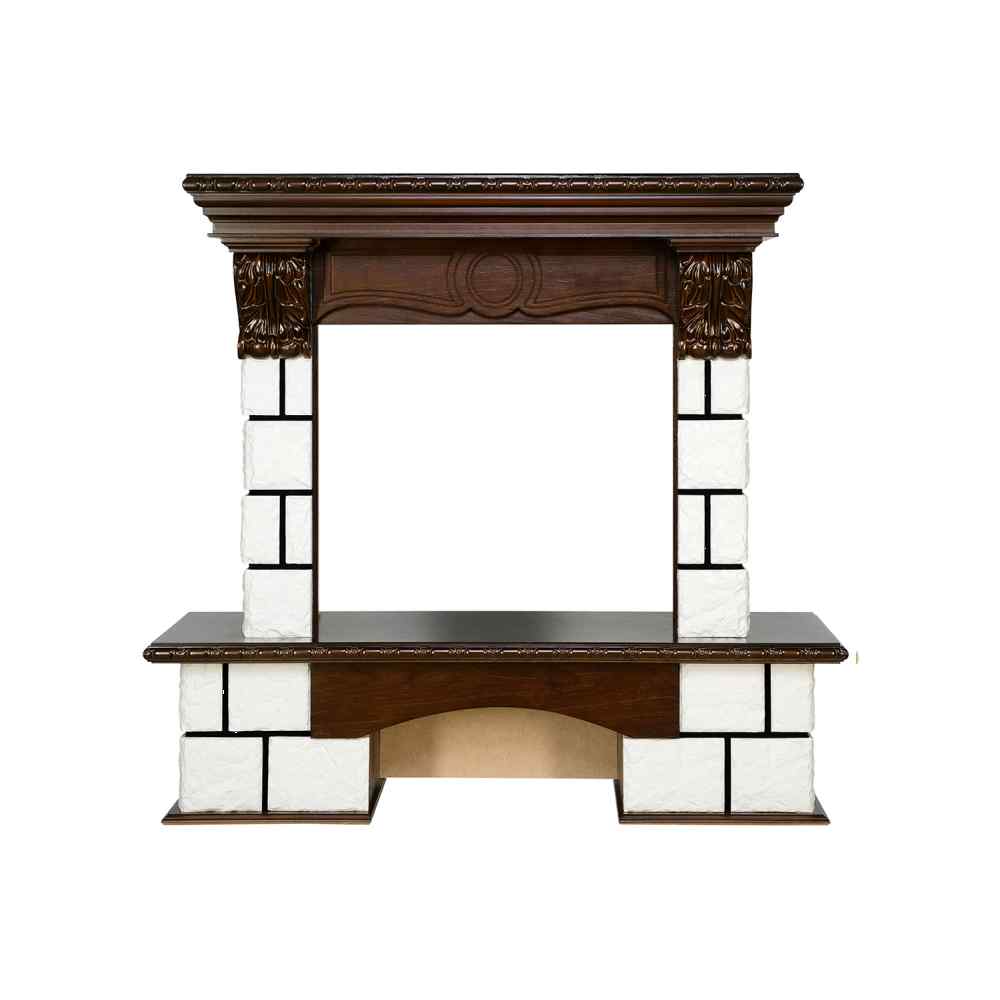 Портал Royal Flame  Pierre Luxe - Белый / Темный дуб