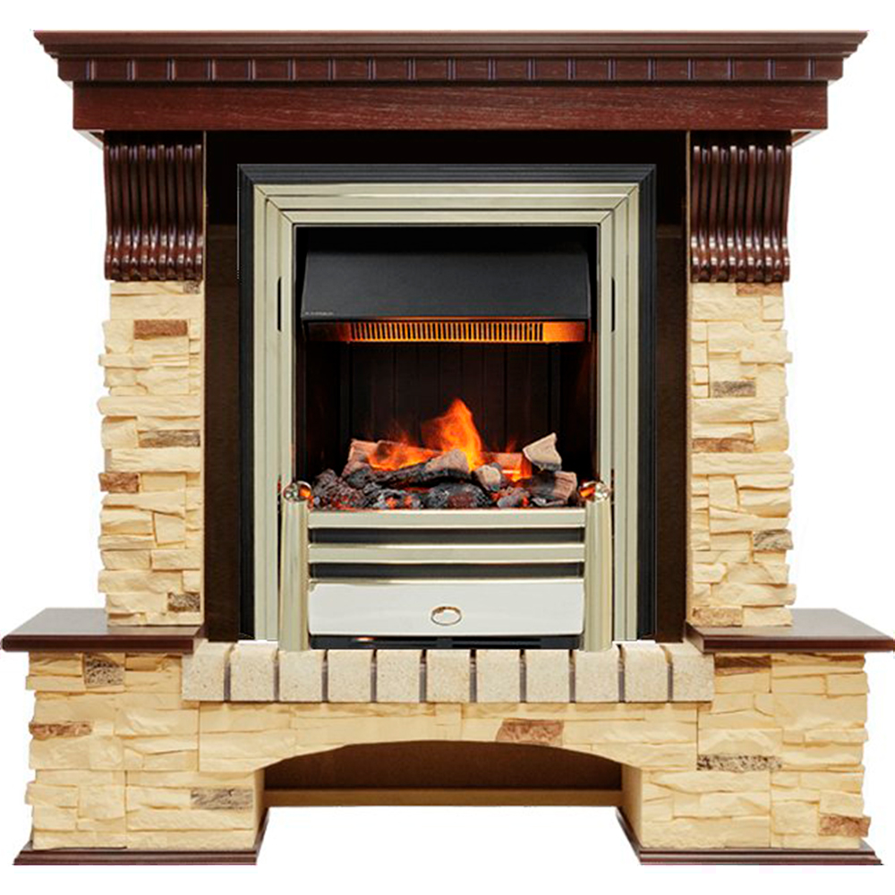 Каминокомплект Dimplex Pierre Luxe угловой - Темный дуб / Сланец (Высота 1050мм) с очагом Cavendish