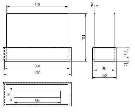 Биокамин напольный Zefire Apolon черный
