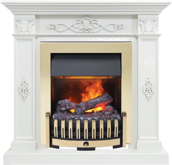 Каминокомплект Dimplex Derby - Белый дуб с очагом Danville Brass FB2