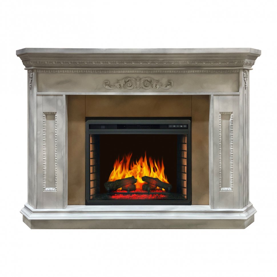 Каминокомплект Glenrich Каролина Delux Vision 28 EF LED FX мрамор крем