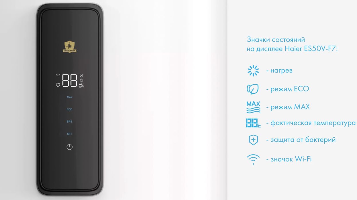 Электрический накопительный водонагреватель Haier ES30V-F7 wi-fi