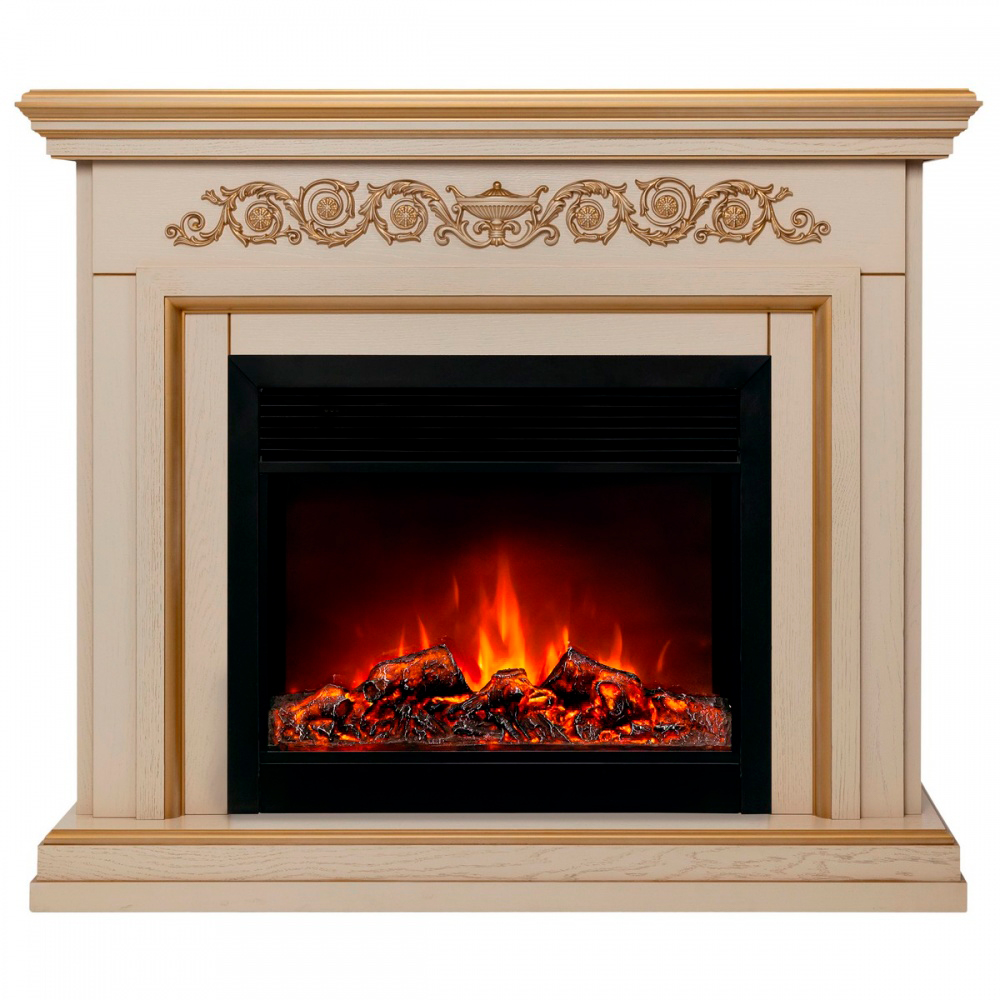 Электрокамин RealFlame  Leticia 26 WT-619G с очагом Moonblaze Deluxe Black