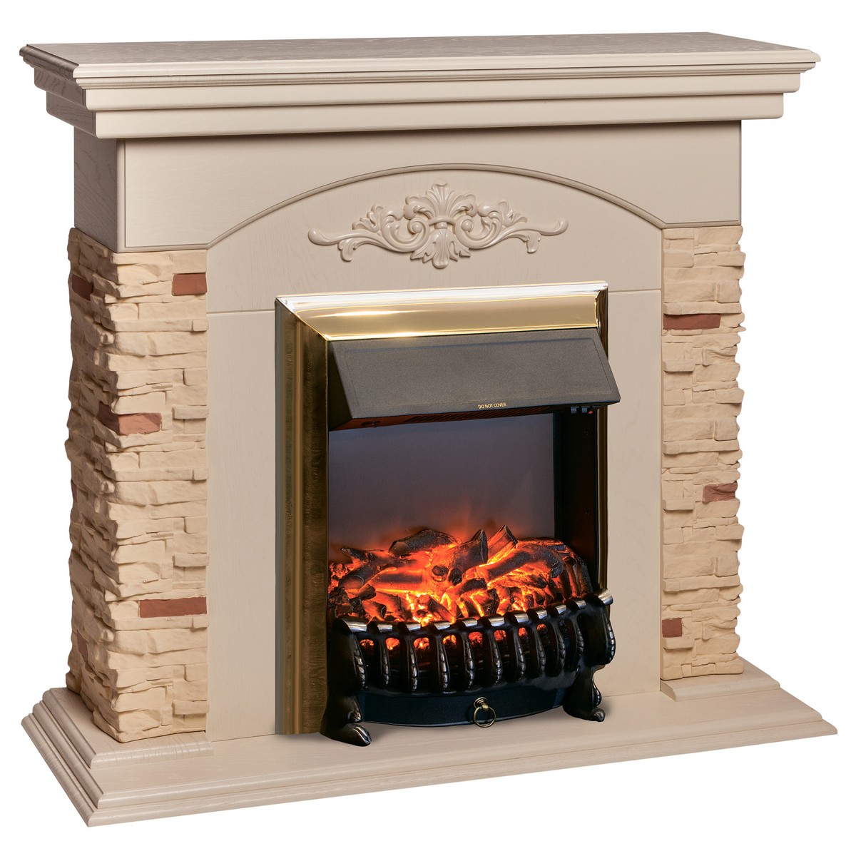 Электрокамин RealFlame  Neapolis WT с очагом Fobos Lux Brass