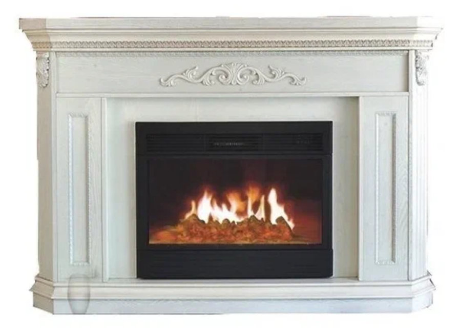 Каминокомплект Glenrich Каролина Delux Arte 28 мрамор светлый