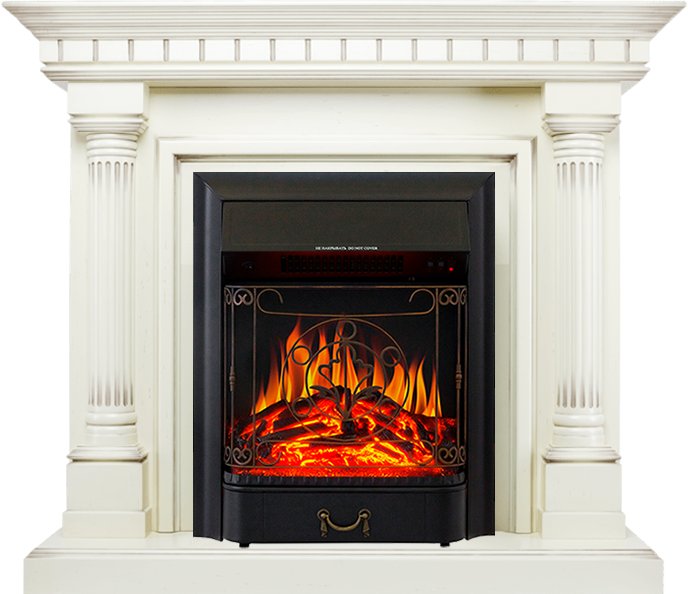 Каминокомплект Royal Flame  Dallas - Слоновая кость с патиной с очагом Majestic FX Black