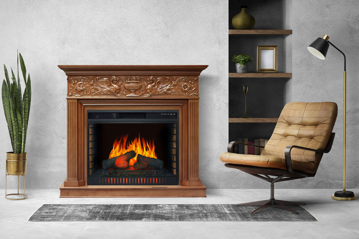 Каминокомплект Royal Flame  Palace - Белый с серебром с очагом Vision 30 EF LED FX