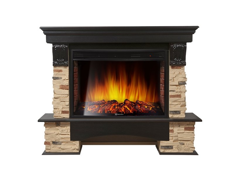 Каминокомплект Electrolux Pietra 30S с очагом EFP/P-3320RLS камень сланец натуральный, шпон венге