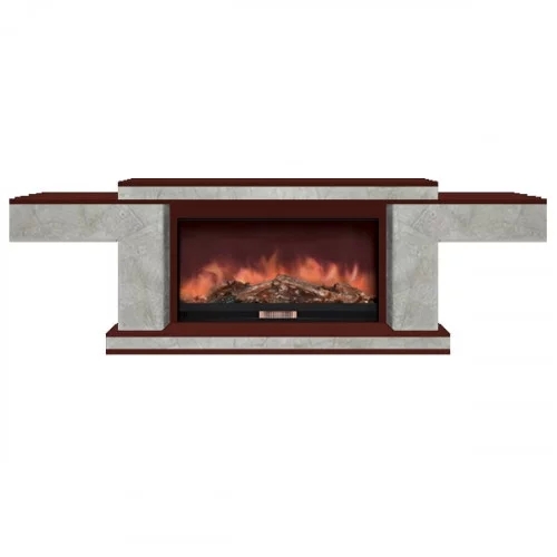 Каминокомплект Glenrich Тауэр Premier S86 камень марсель, шпон красное дерево