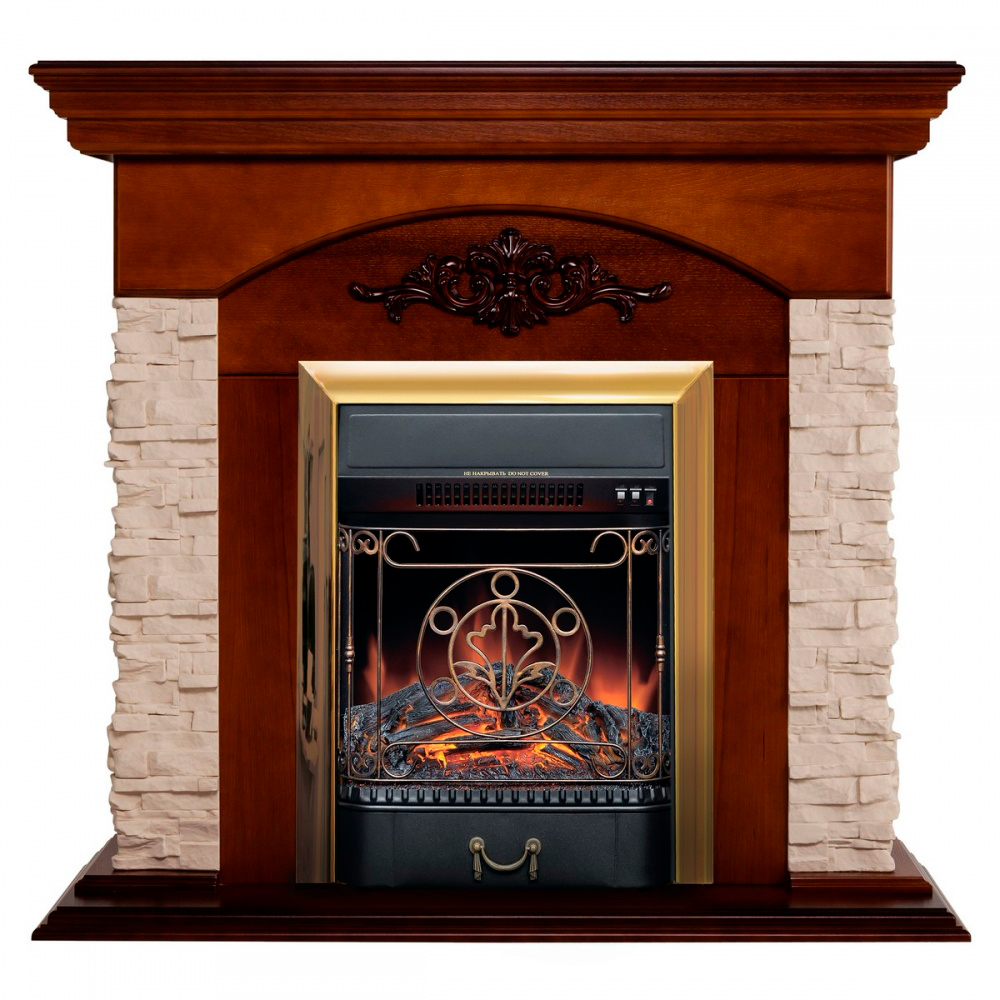 Электрокамин RealFlame  Neapolis NT с очагом Majestic Lux Brass