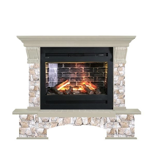 Каминокомплект Glenrich Бостон Rumba 3D беленый дуб