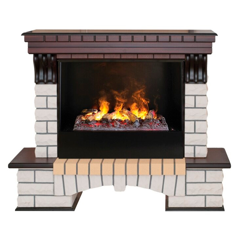 Электрокамин RealFlame  Country 26 AO с очагом 3D Cassette 630 + Black вставка