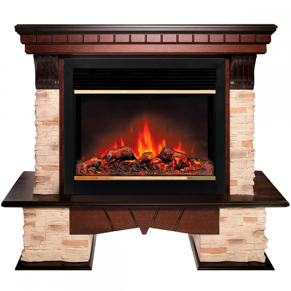 Электрокамин RealFlame  Rockland 26 AO с очагом Moonblaze Deluxe Brass
