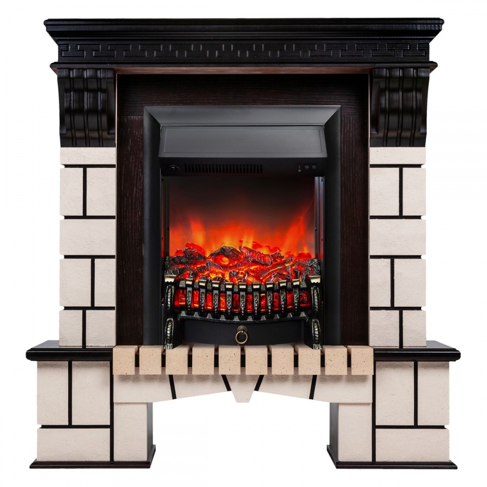 Электрокамин RealFlame Stone STD AO с очагом Fobos Lux Black