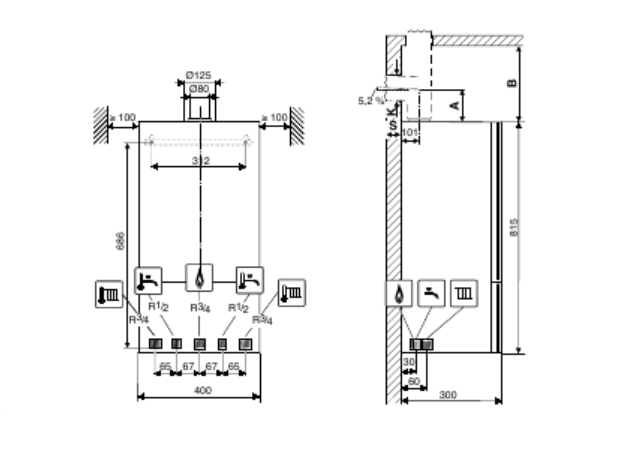 Настенный газовый котел Bosch WBC 28-1 DC