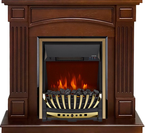 Каминокомплект Royal Flame  Boston - Темный дуб (Высота 92.5см) с очагом Aspen Gold