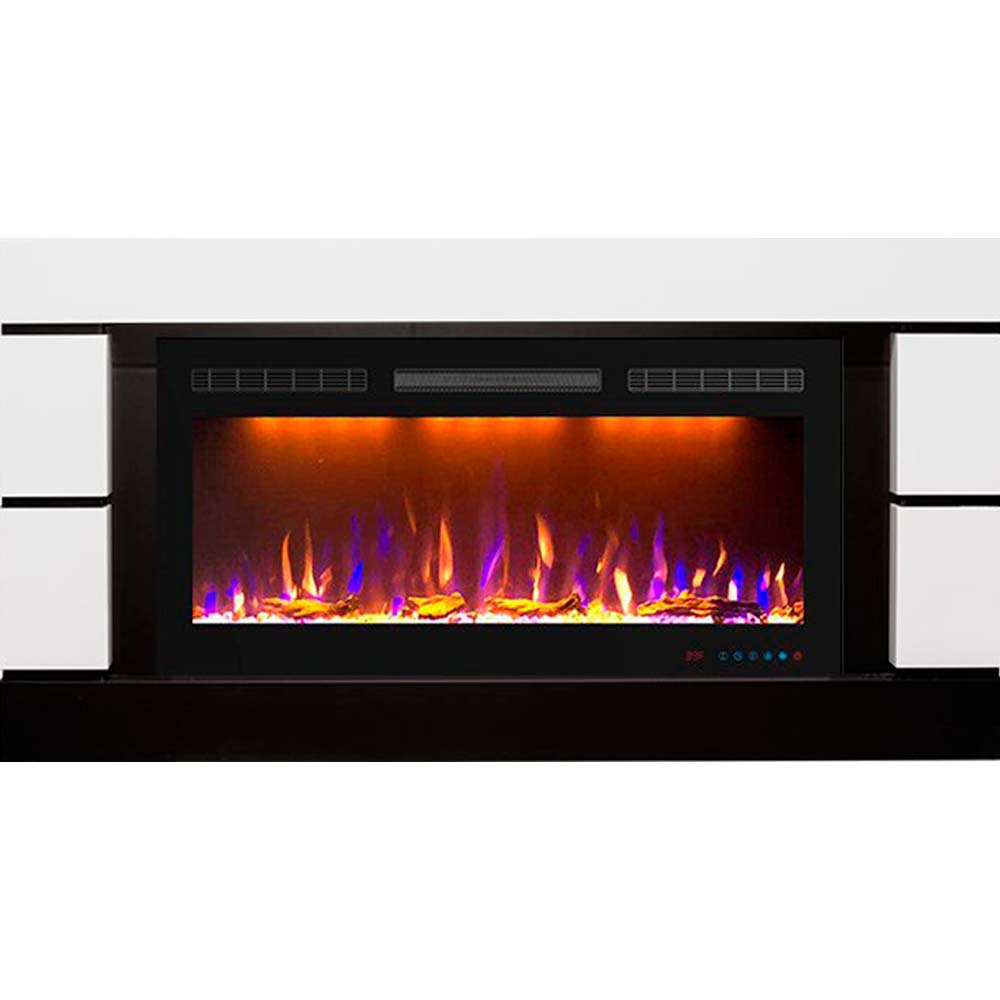 Каминокомплект Royal Flame  Modern - Белый с черным (Глубина 300 мм) с очагом Crystal 36 RF