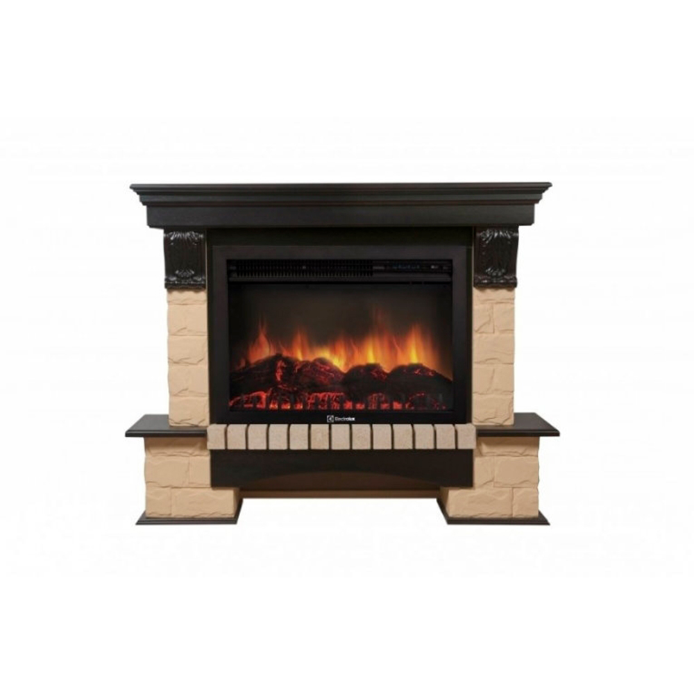 Каминокомплект Electrolux Forte 26/30 с очагом EFP/P-3020LS камень бежевый, шпон венге