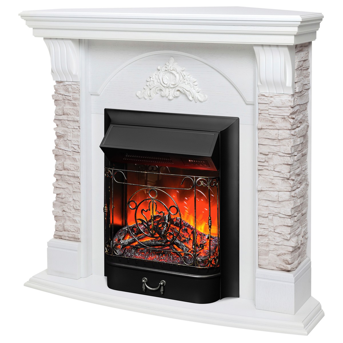 Электрокамин RealFlame  Athena Corner GR с очагом Majestic Lux Black RC