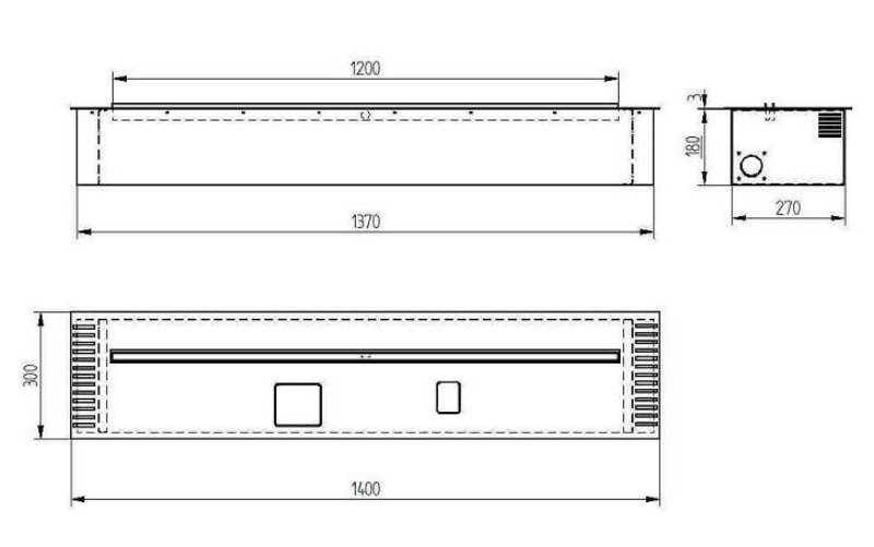 Биокамин автоматический Zefire Automatic 1400 шлифованный