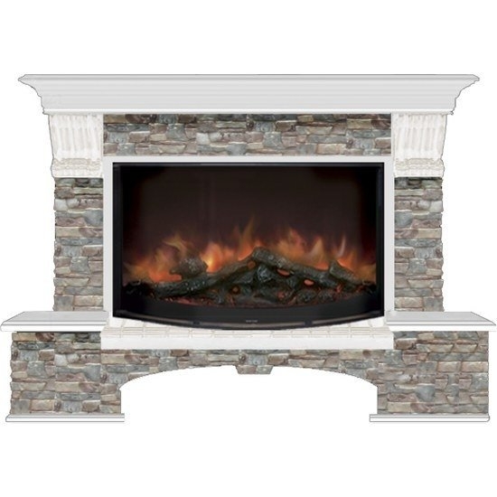 Каминокомплект Glenrich Бостон 86 (Rondo S86) беленый дуб