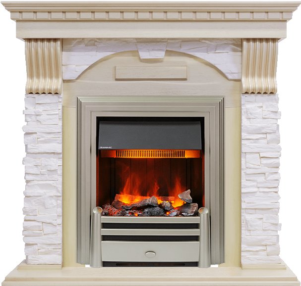 Каминокомплект Dimplex Dublin - Слоновая кость с патиной / Сланец крем с очагом Chesford